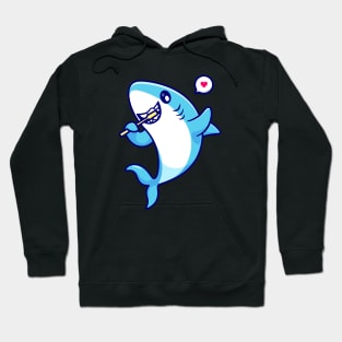 Cute Shark Brush Teeth Cartoon Hoodie